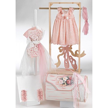 Σετ βάπτισης τσάντα ντεκαπέ λουλούδι ΣΕΤ ΒΑΠΤΙΣΗΣ ΚΟΡΙΤΣΙ